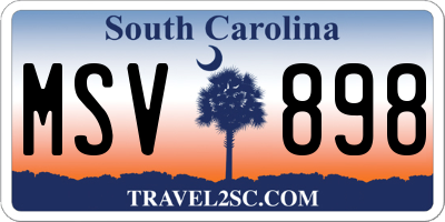 SC license plate MSV898