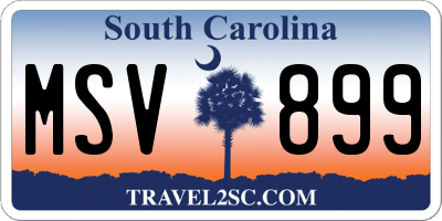 SC license plate MSV899
