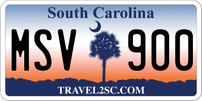 SC license plate MSV900