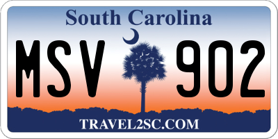 SC license plate MSV902