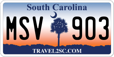 SC license plate MSV903