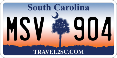 SC license plate MSV904
