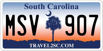 SC license plate MSV907