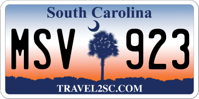 SC license plate MSV923