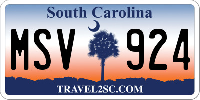 SC license plate MSV924