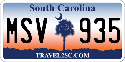 SC license plate MSV935