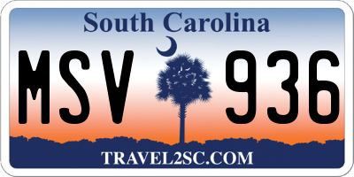 SC license plate MSV936
