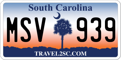 SC license plate MSV939