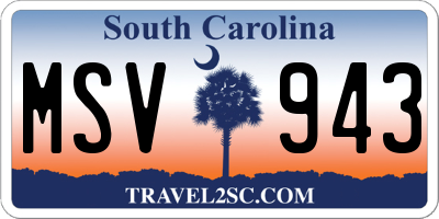 SC license plate MSV943
