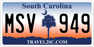 SC license plate MSV949