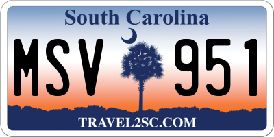 SC license plate MSV951