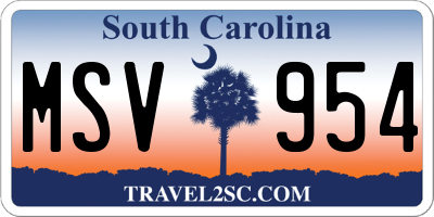 SC license plate MSV954