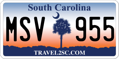 SC license plate MSV955