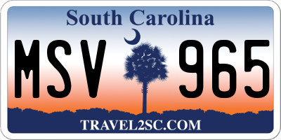 SC license plate MSV965