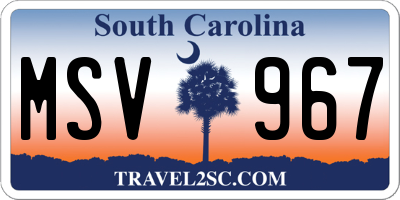 SC license plate MSV967