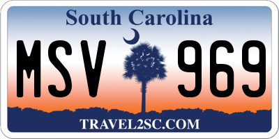 SC license plate MSV969