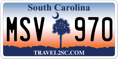 SC license plate MSV970
