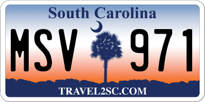 SC license plate MSV971