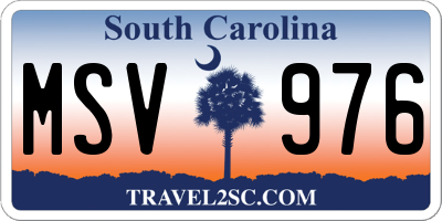 SC license plate MSV976