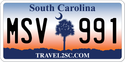 SC license plate MSV991