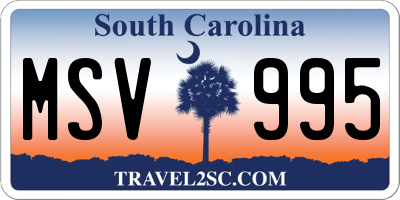 SC license plate MSV995
