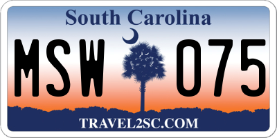 SC license plate MSW075