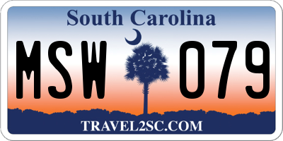 SC license plate MSW079