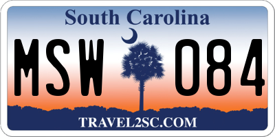 SC license plate MSW084