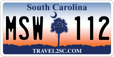 SC license plate MSW112