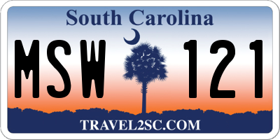 SC license plate MSW121