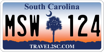SC license plate MSW124