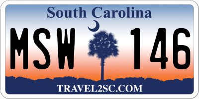 SC license plate MSW146