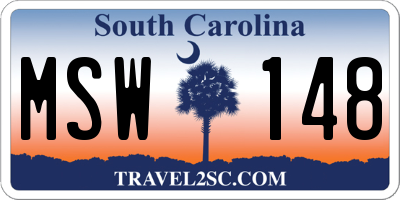 SC license plate MSW148