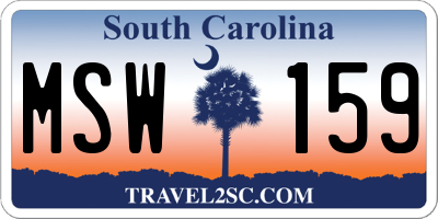 SC license plate MSW159