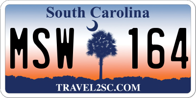 SC license plate MSW164