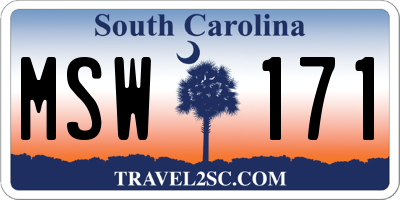 SC license plate MSW171