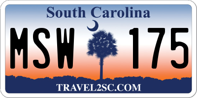 SC license plate MSW175