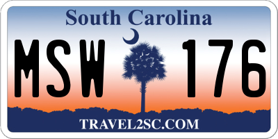 SC license plate MSW176