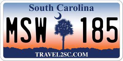SC license plate MSW185