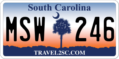 SC license plate MSW246