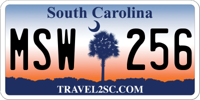SC license plate MSW256
