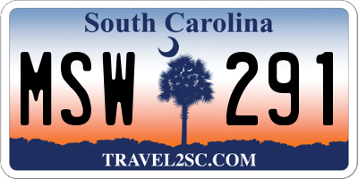 SC license plate MSW291