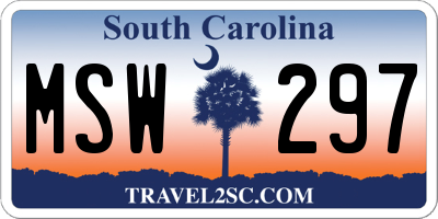 SC license plate MSW297
