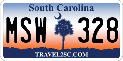 SC license plate MSW328