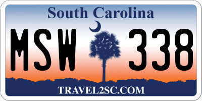 SC license plate MSW338