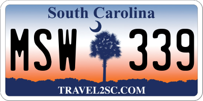 SC license plate MSW339