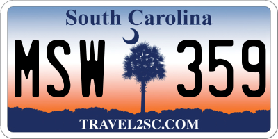 SC license plate MSW359