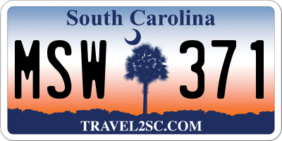 SC license plate MSW371