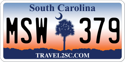 SC license plate MSW379