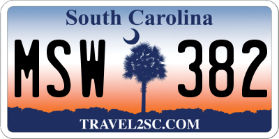 SC license plate MSW382